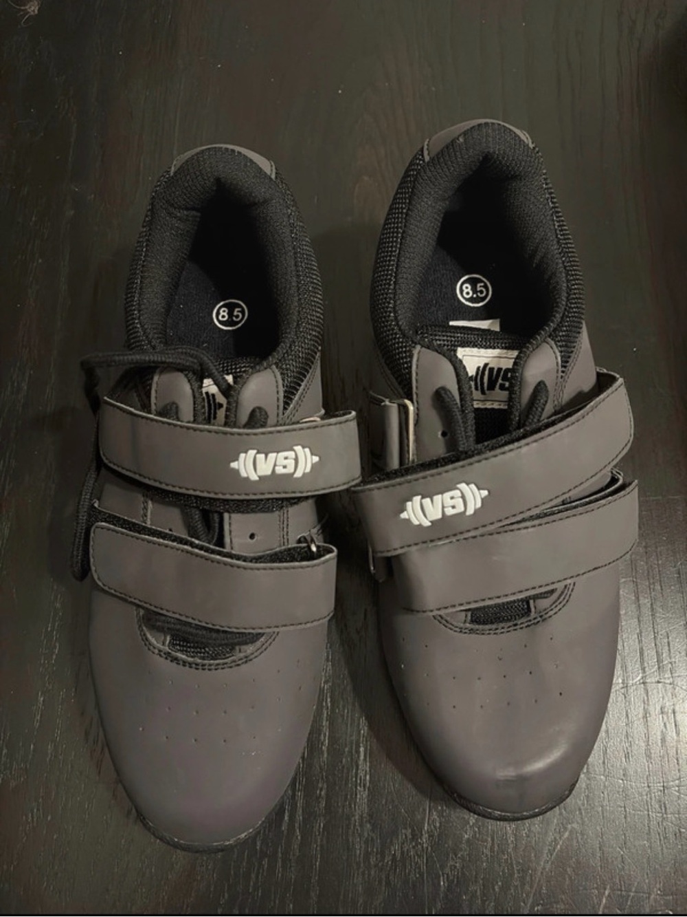 VS Weightlifting Black and Gray Men's Athletic Strap Shoes